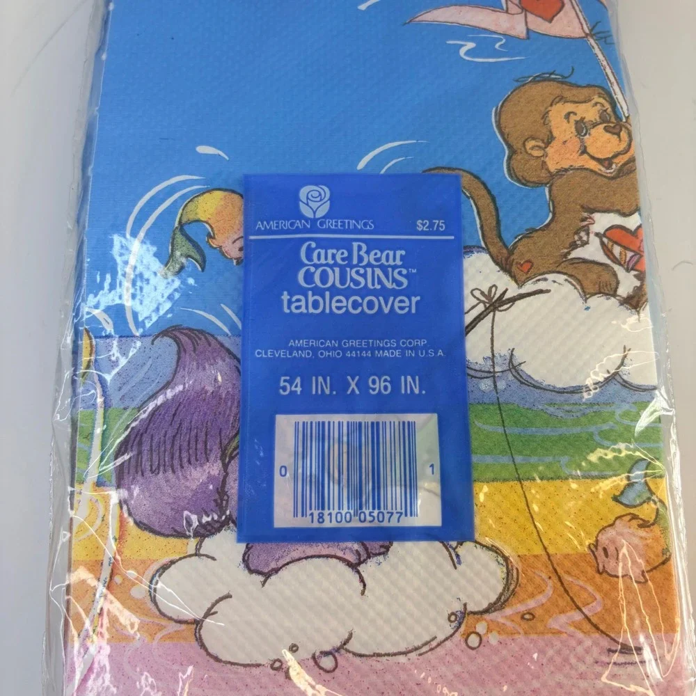 Vintage Care Bear Cousins Tablecover American Greetings 54 x 96 80s Party Supply